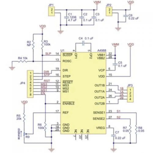 Pololu 8-35V 2A Single Bipolar Stepper Motor Driver A4988