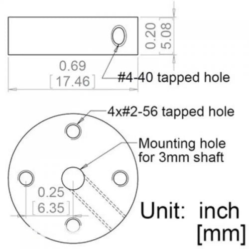 Pololu Universal Aluminum 3mm Mounting Hub (2-56)