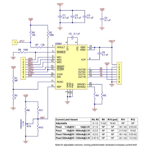 Pololu A5984 Stepper Motor Driver Carrier, Adjustable Current, Blue Edition