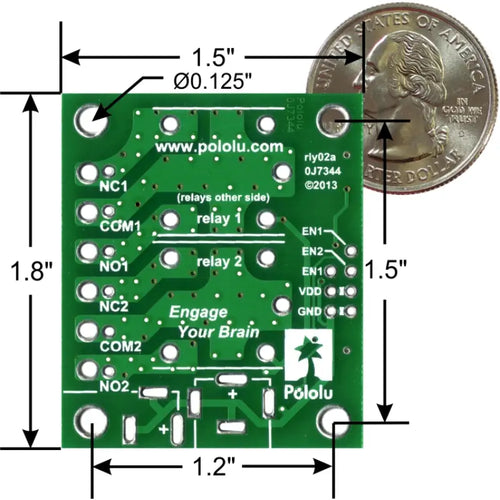Pololu Basic 2-Channel SPDT Relay Carrier for"Sugar Cube" Relays