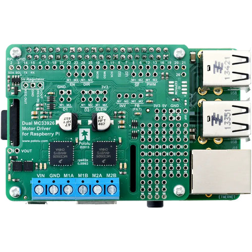 Pololu Dual MC33926 Motor Driver for Raspberry Pi (Partial Kit)