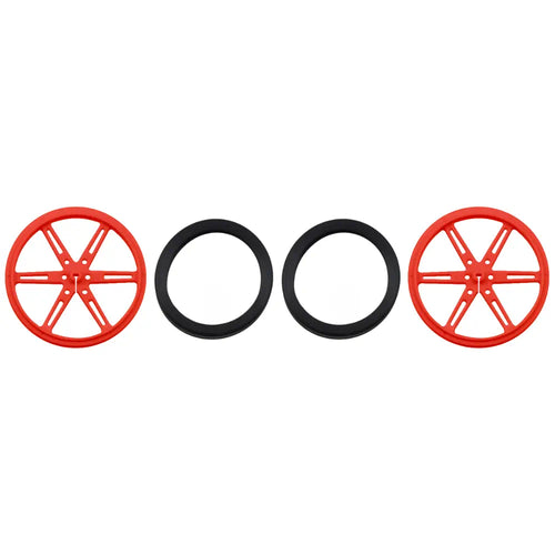 Pololu Wheel 80×10mm Pair - Red - Robotshop