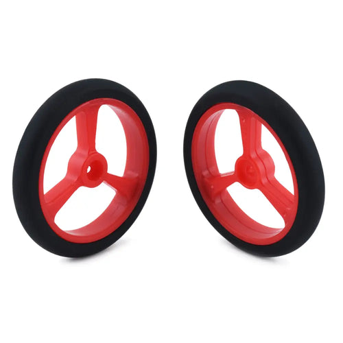Pololu Wheel for Micro Servo Splines (21T, 4.8mm) - 40×7mm, Red, 2-Pack