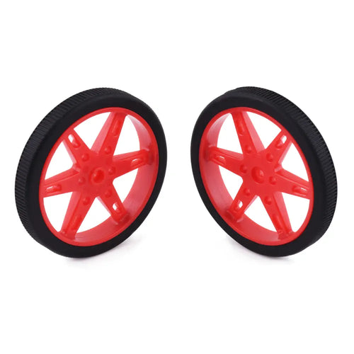 Pololu Wheel for Micro Servo Splines (21T, 4.8mm) - 60×8mm, Red, 2-Pack