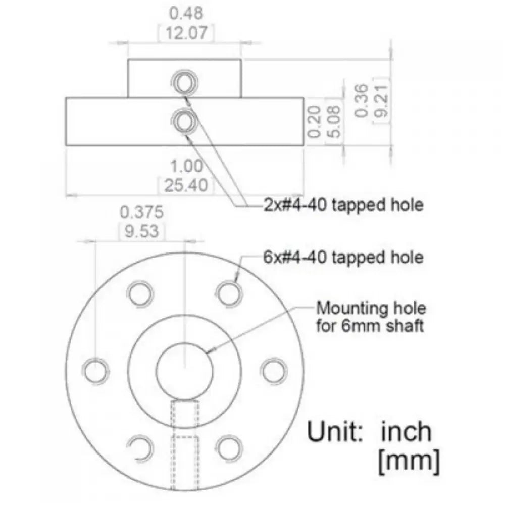 Pololu Universal 6mm Mounting Hubs (4-40)