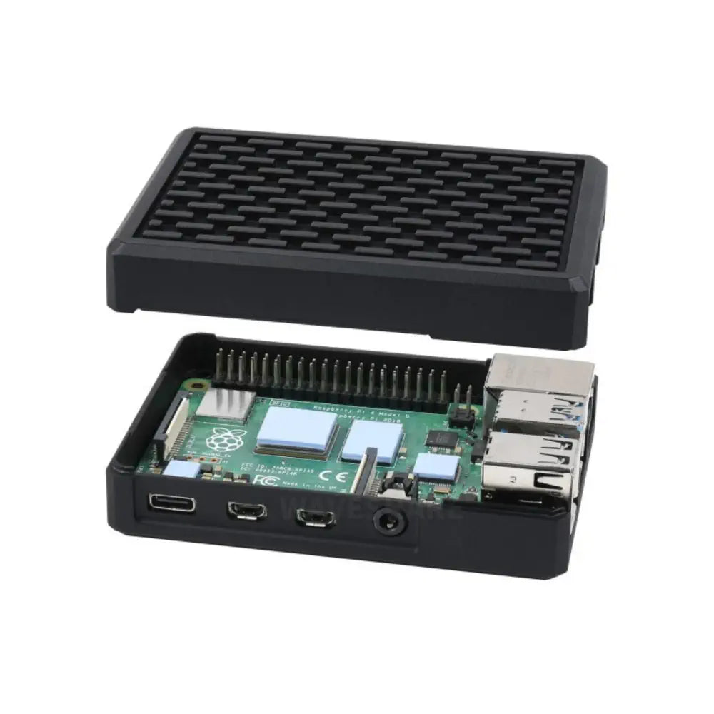 Grid Grooved Case for Raspberry Pi 4, Inner Heatsink Pillars