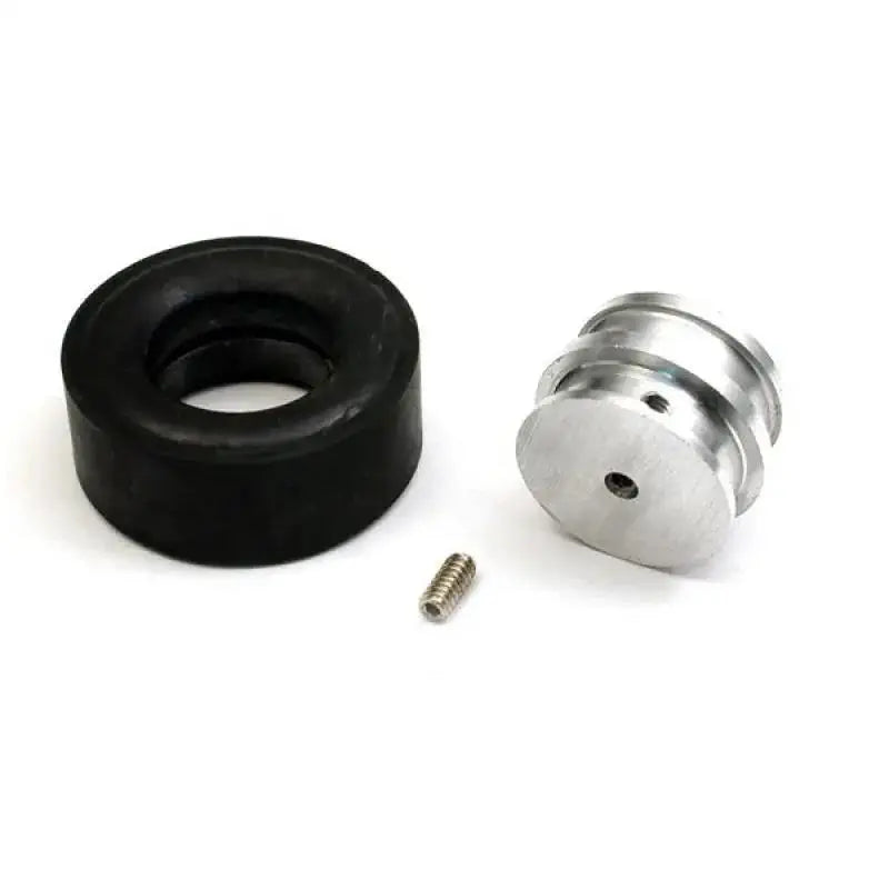 Large Rubber Wheel w/ Hub 28mm Diameter 3mm Shaft Hole - Black