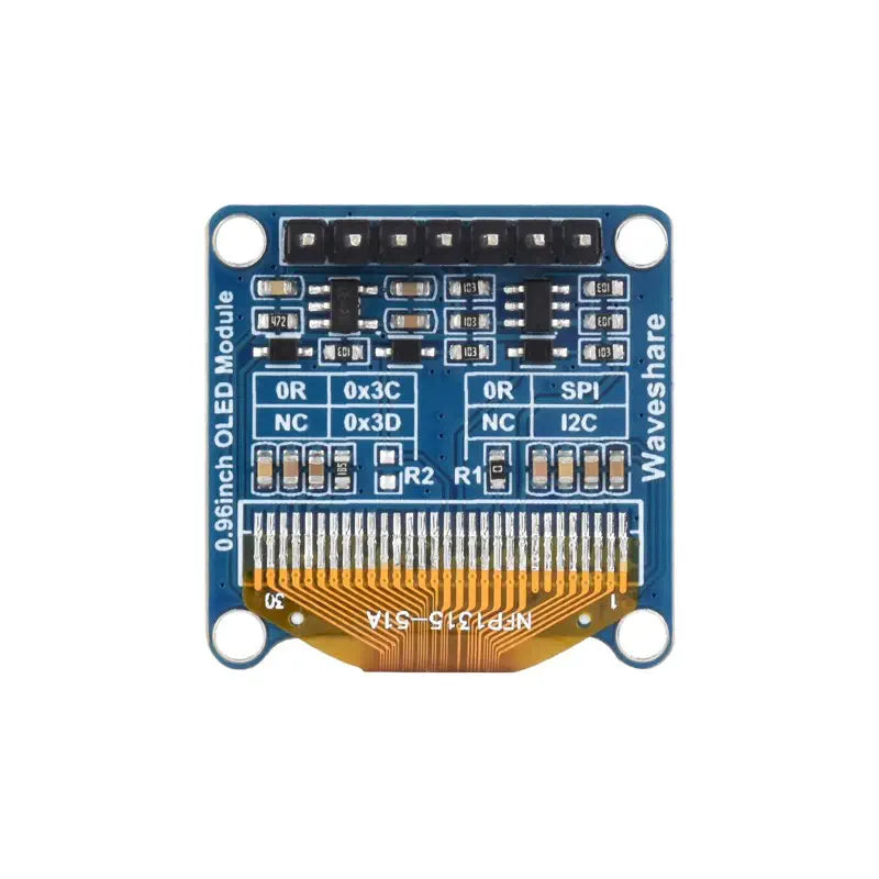 Waveshare 0.96inch OLED Display Module, 128x64 Resolution, SPI/I2C D (White)