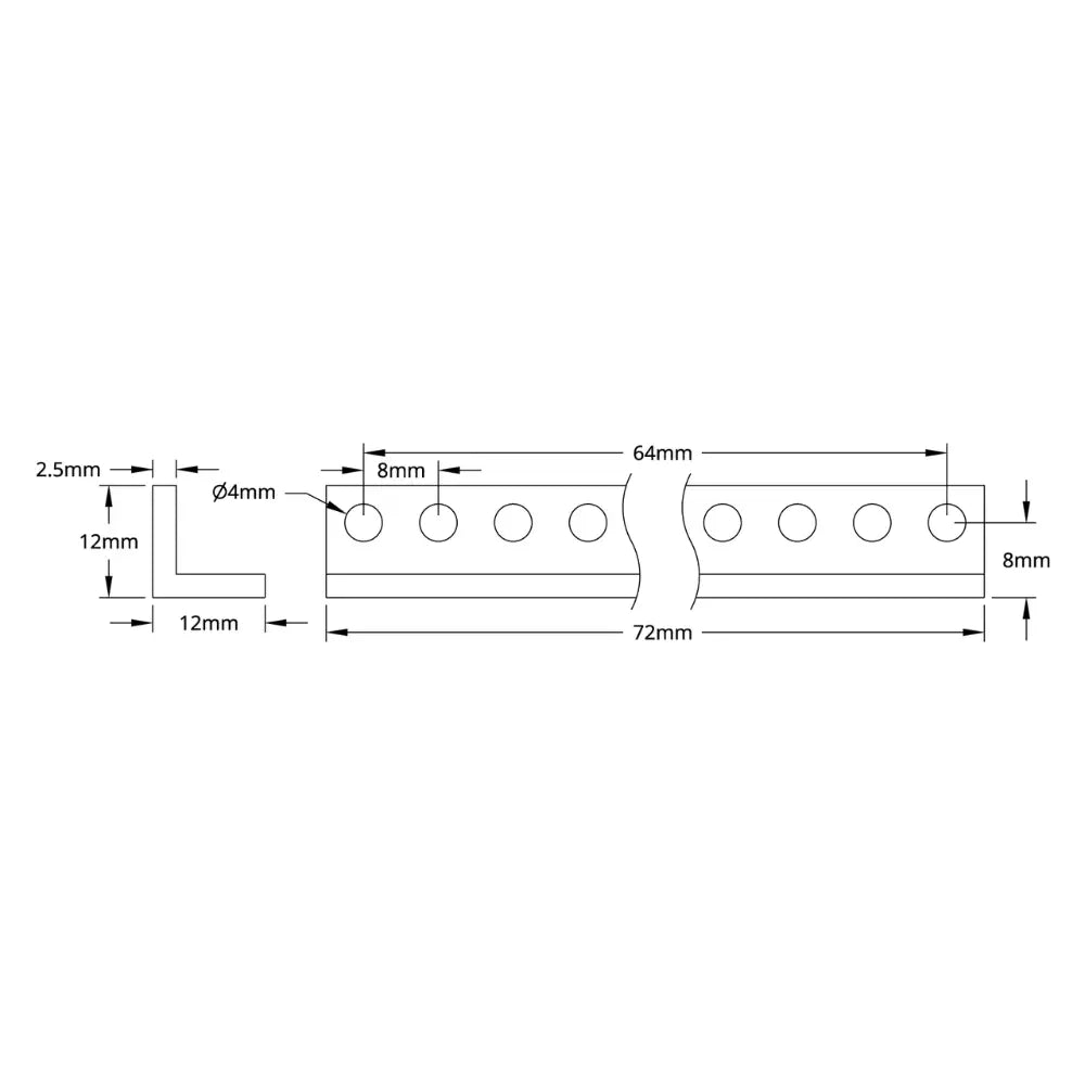 ServoCity 1103 Series L-Beam 9 Hole, 72mm Length (2x)