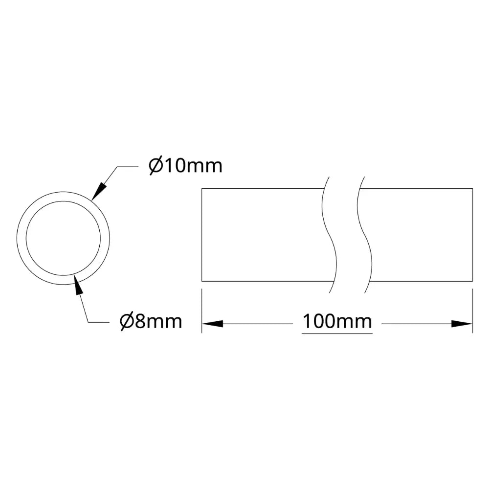 ServoCity 4100 Series Tube (8mm ID x 10mm OD, 100mm Length)