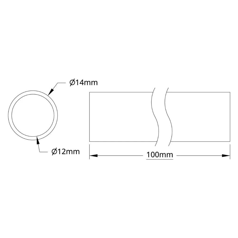 ServoCity 4100 Series Tube (12mm ID x 14mm OD, 100mm Length)