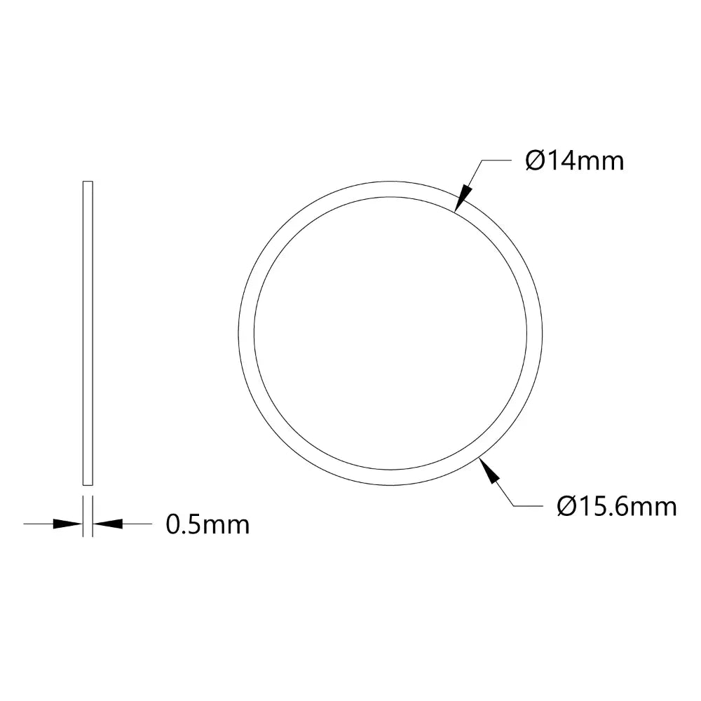 ServoCity 2807 Series Shim (14mm ID x 15.6mm OD, 0.50mm Thickness) - 12pk