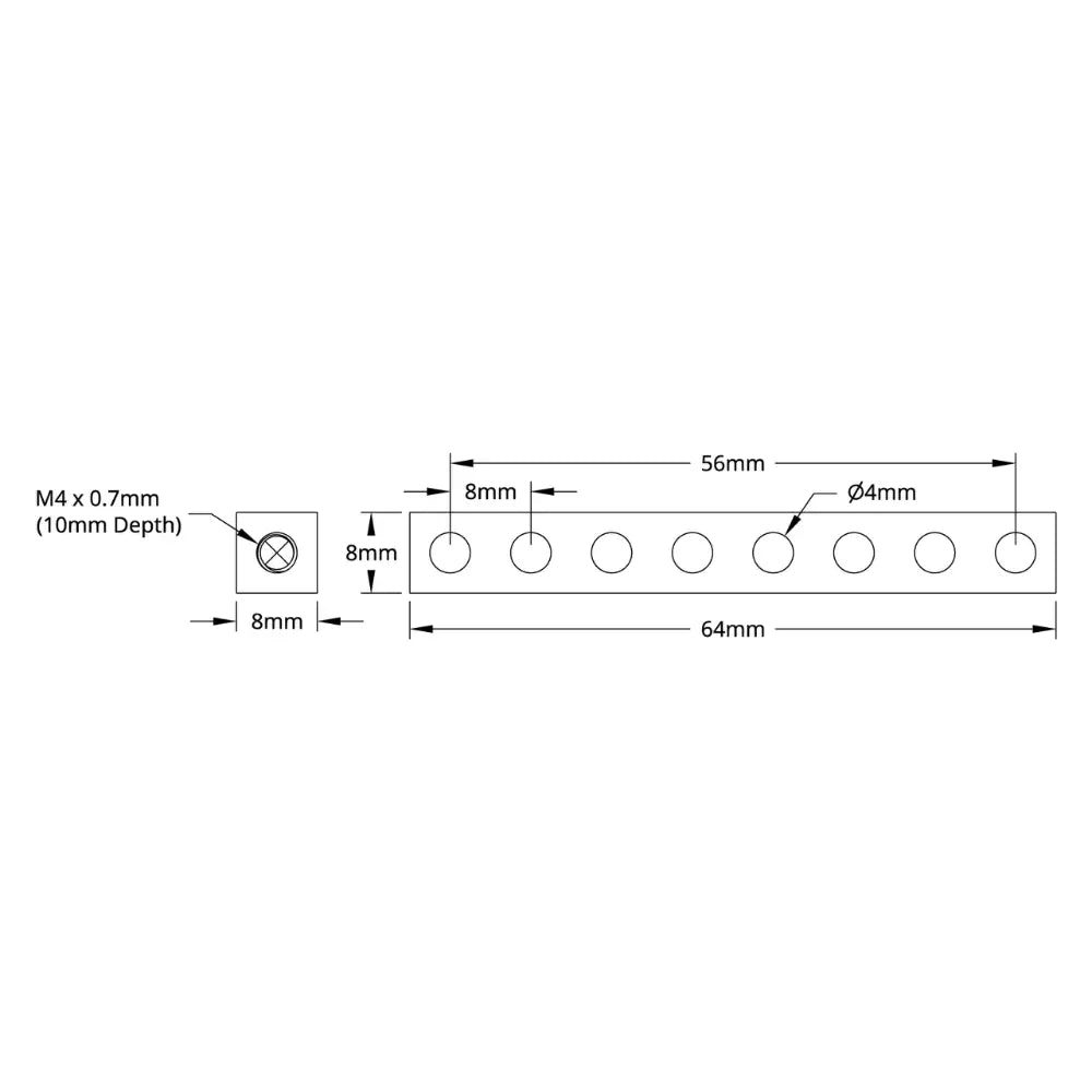 ServoCity 1106 Series Square Beam (8 Hole, 64mm Length)