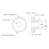 ServoCity 32P, 22T, 0.250" (1/4) Bore, Plain Bore Gear (Delrin)