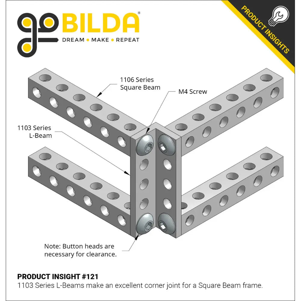 ServoCity 1103 Series L-Beam (21 Hole, 168mm Length) - 2 Pack