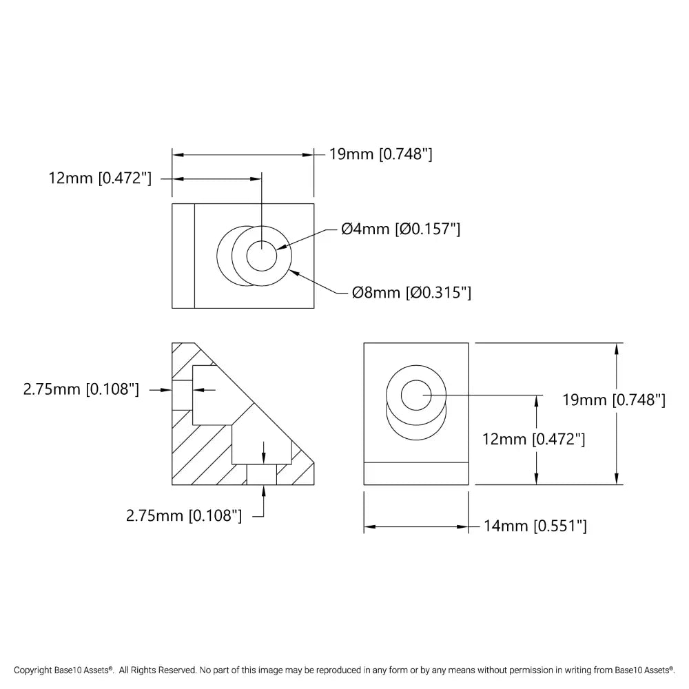 ServoCity 1204 Series Gusseted Angle Mount (1-3) - 2 Pack