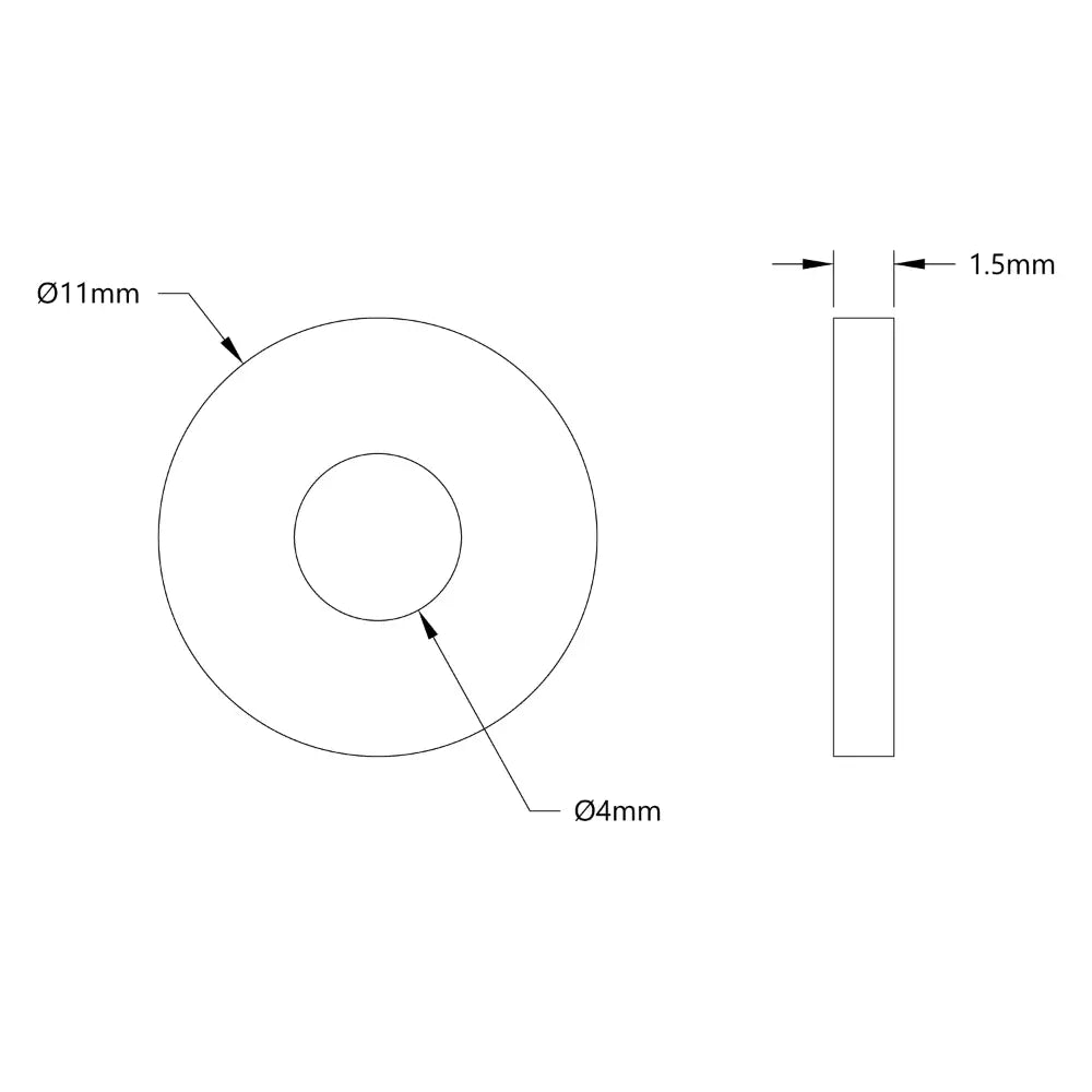 ServoCity 2801 Series Washer (4mm ID x 11mm OD) - 25 Pack