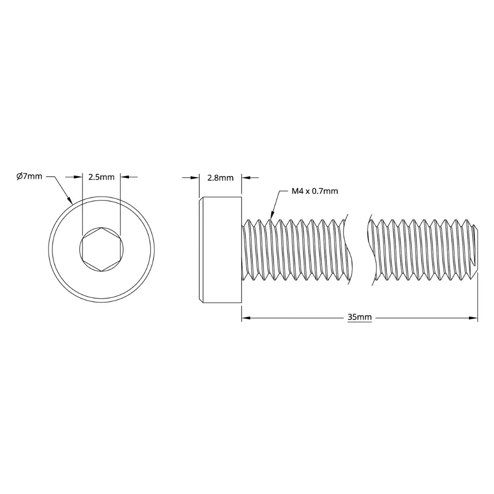 ServoCity 2804 Series Low Profile Socket Head Screw (M4 x 0.7mm, 35mm L) - 25pk