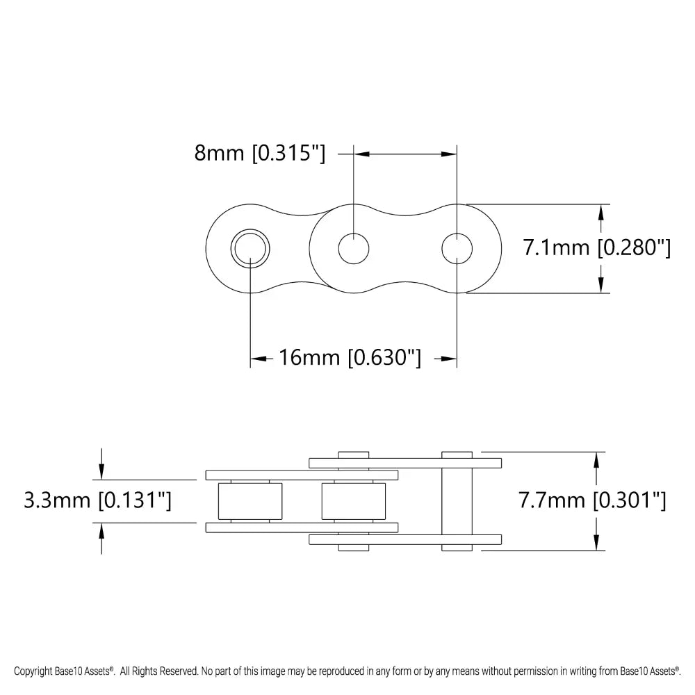 ServoCity 8mm Pitch Chain Loop (86 Links, 688mm Pitch Length)