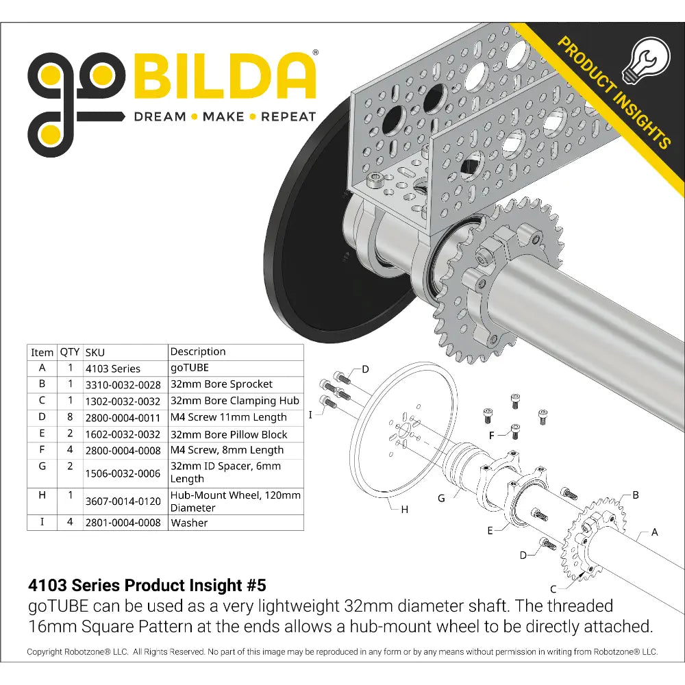 ServoCity 4103 Series goTUBE (72mm Length)