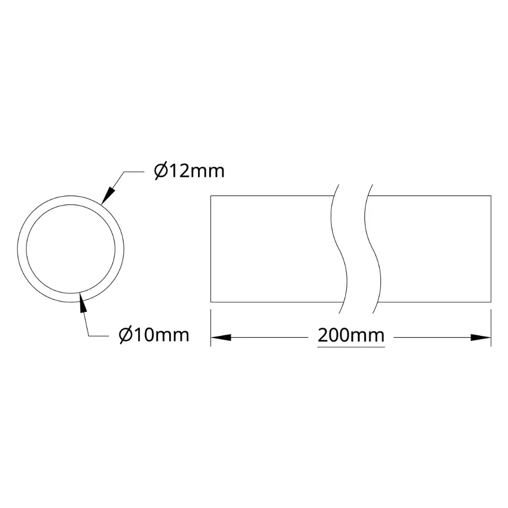 ServoCity 4100 Series Tube (10mm ID x 12mm OD, 200mm Length)