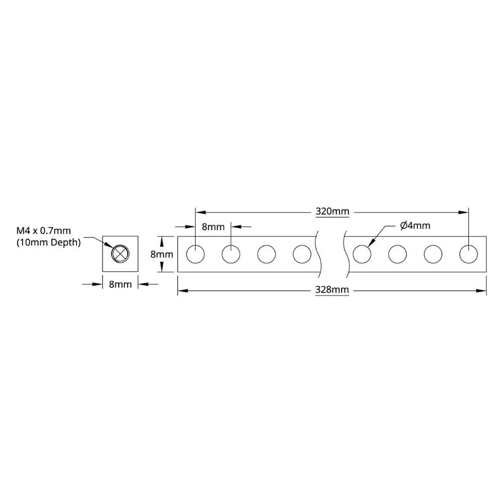 ServoCity 1106 Series Square Beam (41 Hole, 328mm Length)