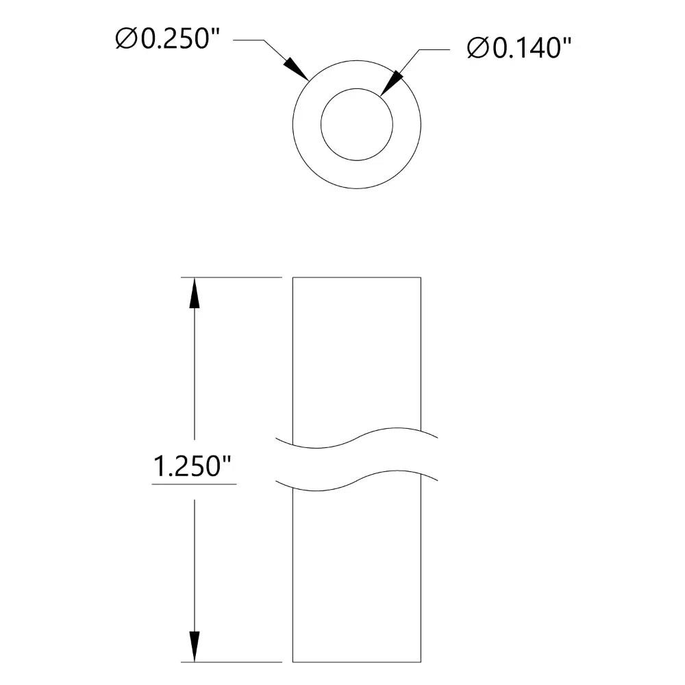 ServoCity 1.250" Length, 1/4" OD Spacers for #6 Screw Size (0.140” ID)