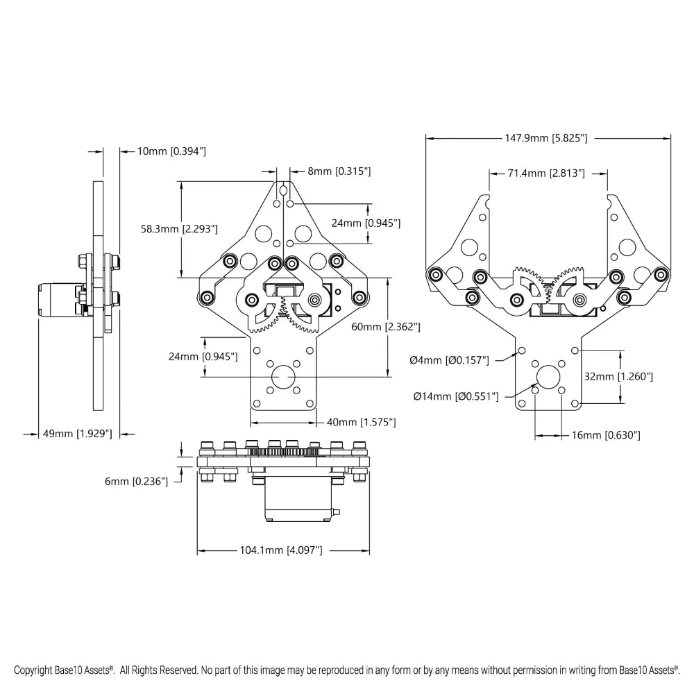 ServoCity Servo-Driven Parallel Gripper Kit (Servo Included)