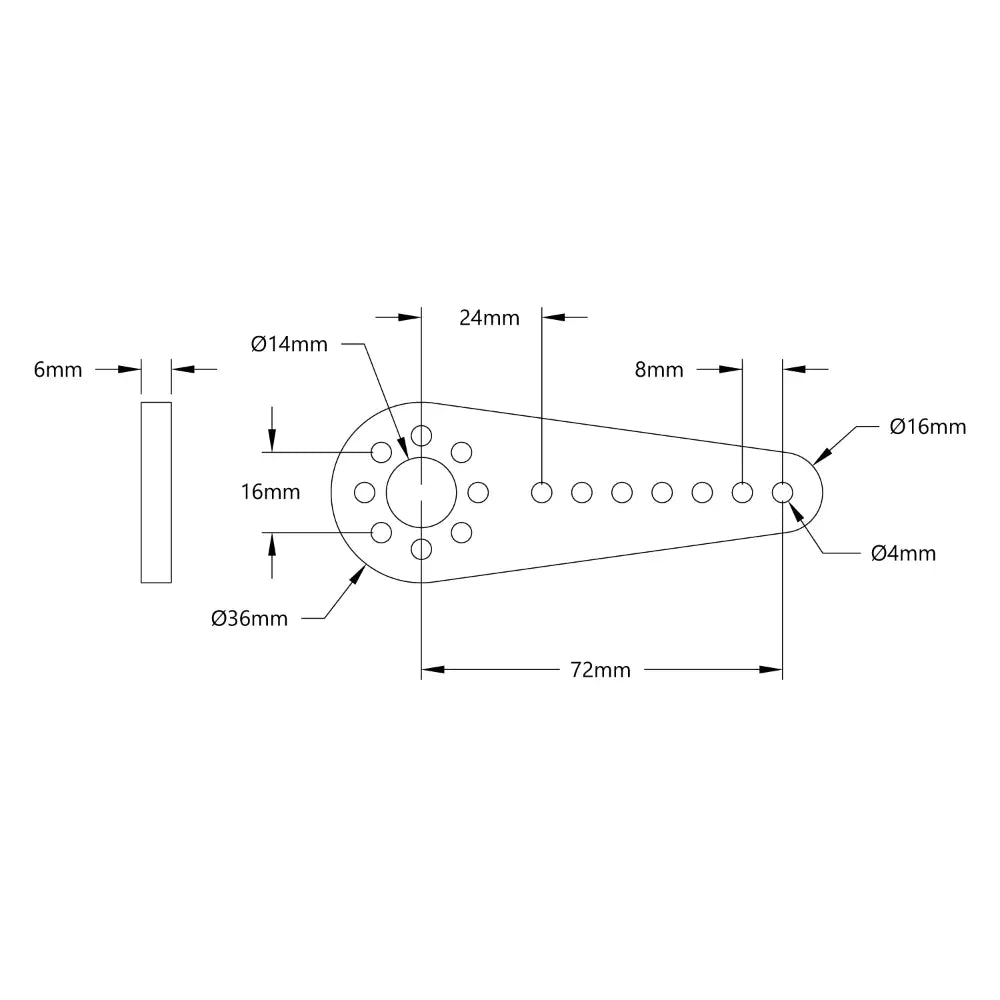 ServoCity Plastic Hub-Mount Control Arm (72mm Length)