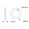 ServoCity 2810 Series External - Tooth Lock Washer (4mm ID x 8mm OD) - 25pk