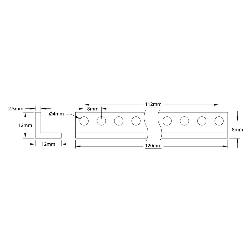 ServoCity 1103 Series L-Beam (15 Hole, 120mm Length) - 2 Pack