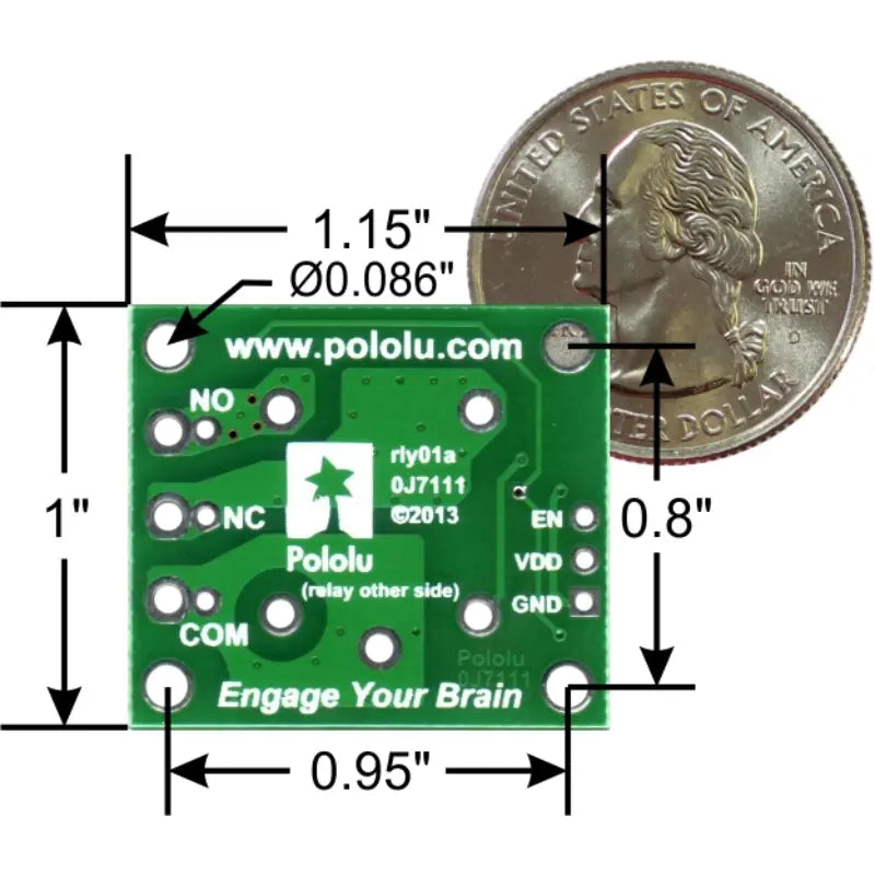 Pololu Basic SPDT Relay Carrier w/ 12VDC Relay (Assembled)