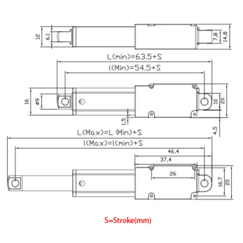Phidgets DC Linear Actuator - 100mm - 18N