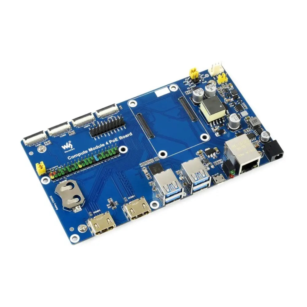 Raspberry Pi Compute Module 4 Development Kit w/ Waveshare PoE Board (No Screen)
