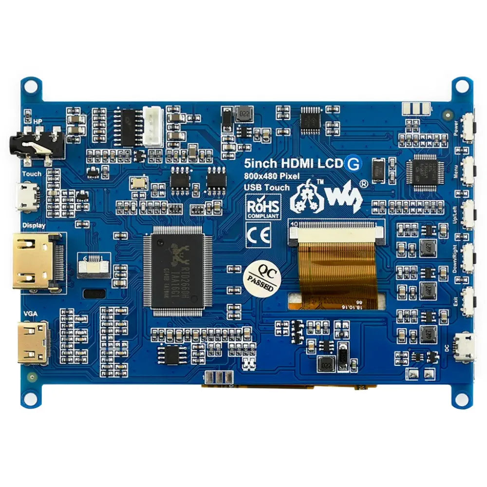 Waveshare 5" Resistive Touch Screen LCD (G), 800×480, HDMI, Various Systems Support