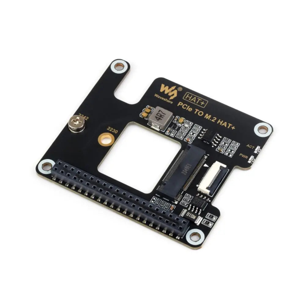 Waveshare PCIe to M.2 Adapter for Raspberry Pi 5 HAT, Supports NVMe, M.2 Solid State Drive (256GB)