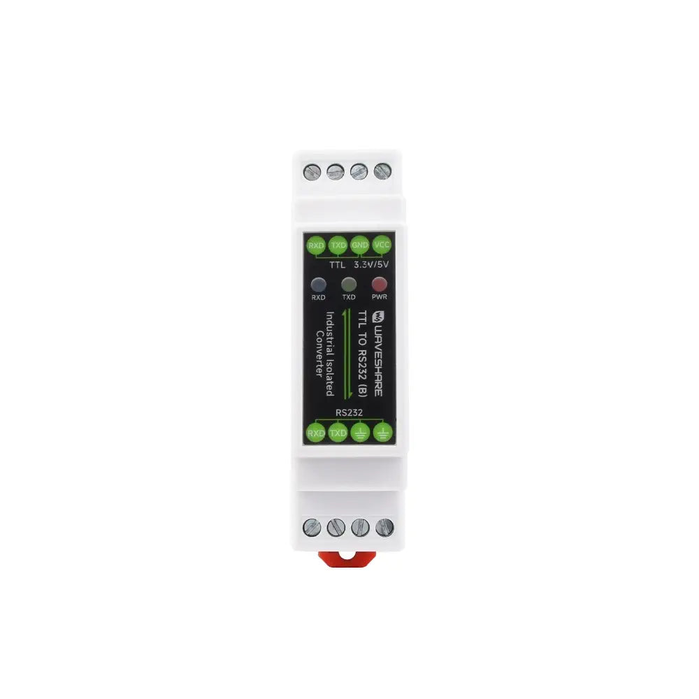 Waveshare Rail-Mount TTL to RS232 Galvanic Isolated Converter, Full-Duplex Communication, TTL Serial Converter