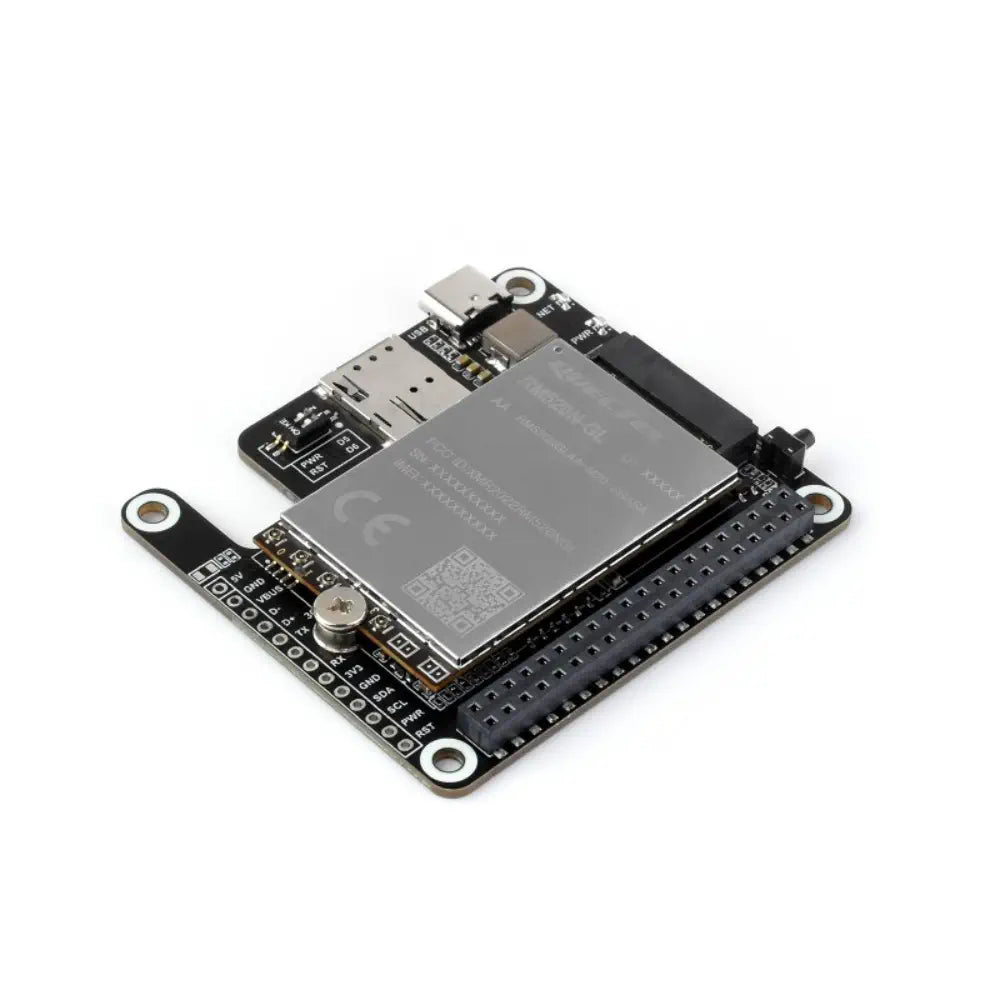 Waveshare PCIe to 5G/4G/3G HAT for Raspberry Pi 5, Compatible w/ 3042/3052 Packages SIMCom/Quectel 5G (SIM8262A-M2)
