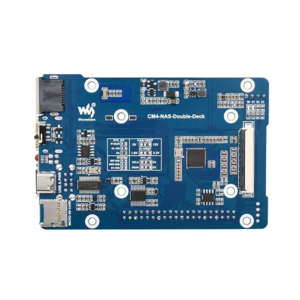Waveshare Network Attached Storage (NAS) Mini-Computer for Raspberry Pi CM4 (No CM4 Module, UK Plug)