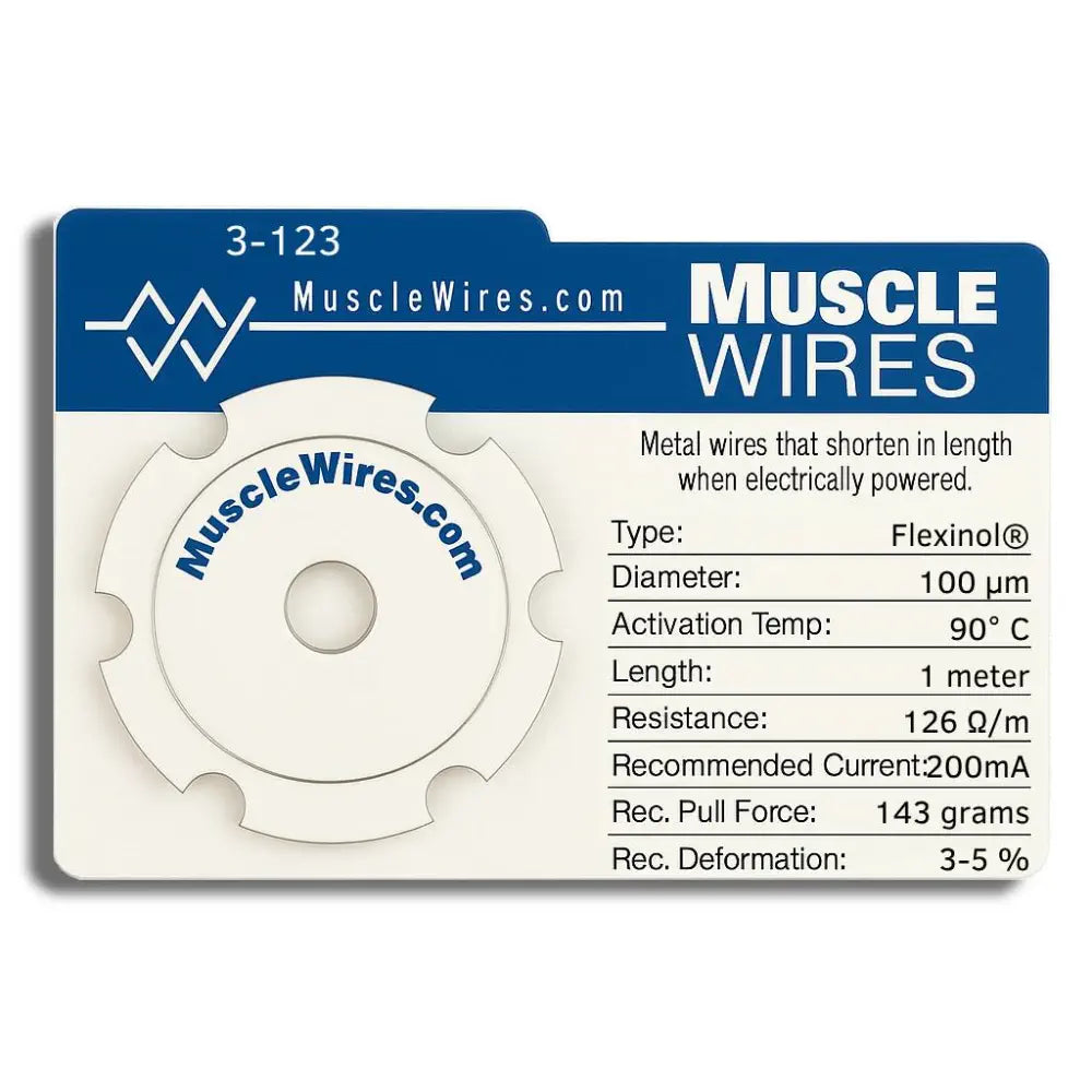 Dynalloy Muscle Wires® Actuator Wire 100 µm HT 1m