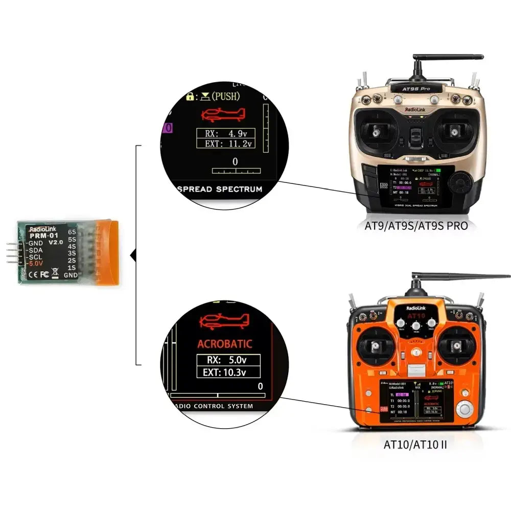 Radiolink Telemetry Sensor for Ext. Voltage (Compatible w/ AT10II, AT10, AT9S Pro, AT9S, AT9)