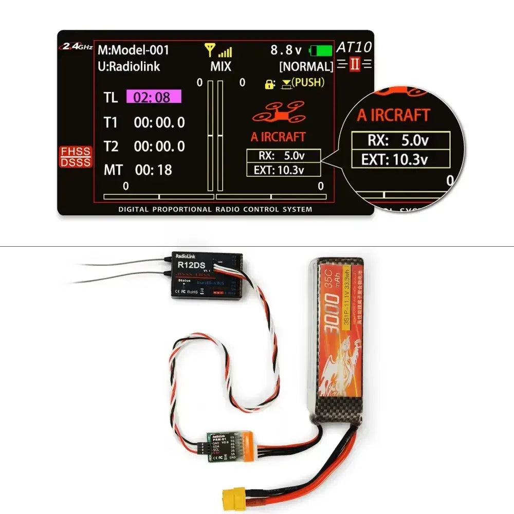 Radiolink Telemetry Sensor for Ext. Voltage (Compatible w/ AT10II, AT10, AT9S Pro, AT9S, AT9)