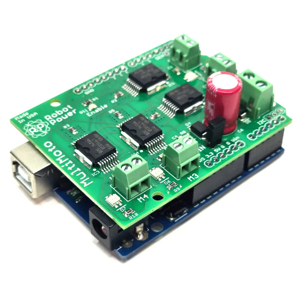 Robot Power MultiMoto 4 Channel H-Bridge Motor Controller for Arduino 6.5A, 6-36V