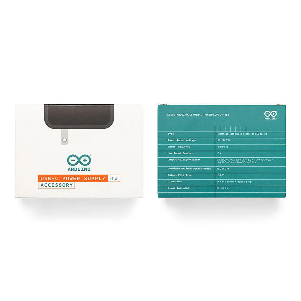 Arduino USB-C Power Supply 45W (EU/UK/US/AU Compatible)