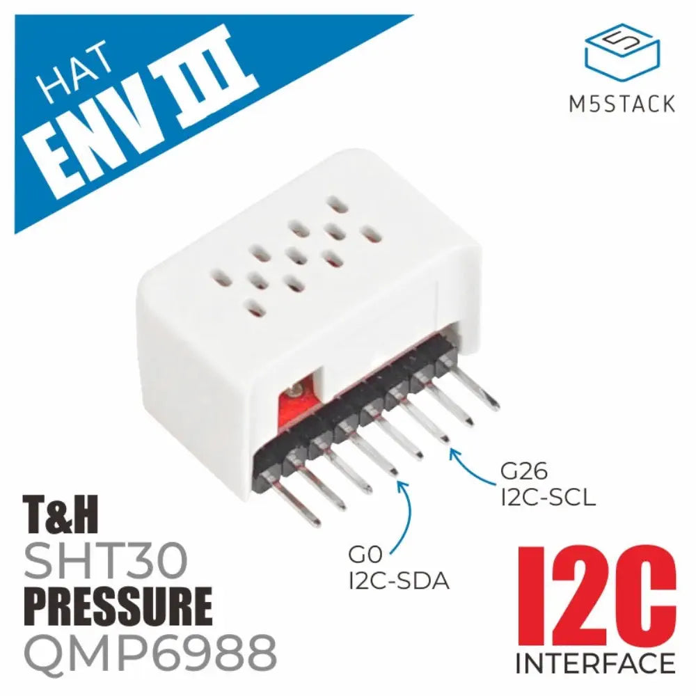 M5Stack M5StickC ENV III HAT Environmental Sensor (SHT30, QMP6988)