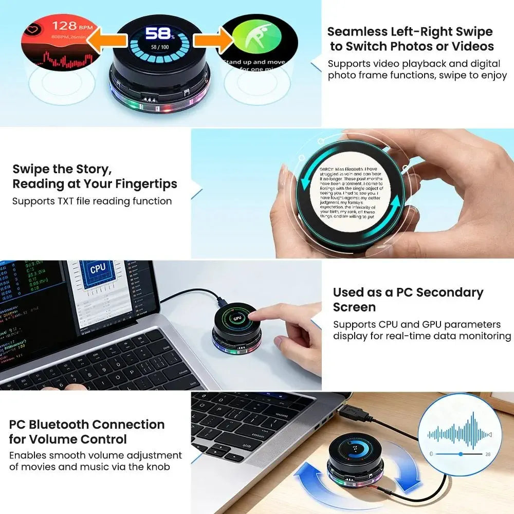 CrowPanel 1.46"-HMI ESP32 Rotary Display 360*360 IPS Round Touch Knob Screen