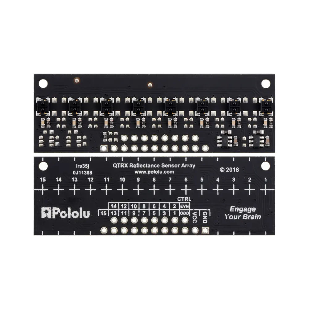 Pololu QTRX-MD-08RC Reflectance Sensor Array: 8-Channel, 8mm Pitch, RC Output, Low Current