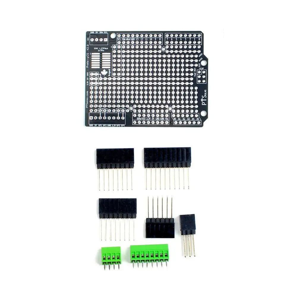 PTSolns Prototype PCB Microcontroller Shield for Arduino Uno - RobotShop