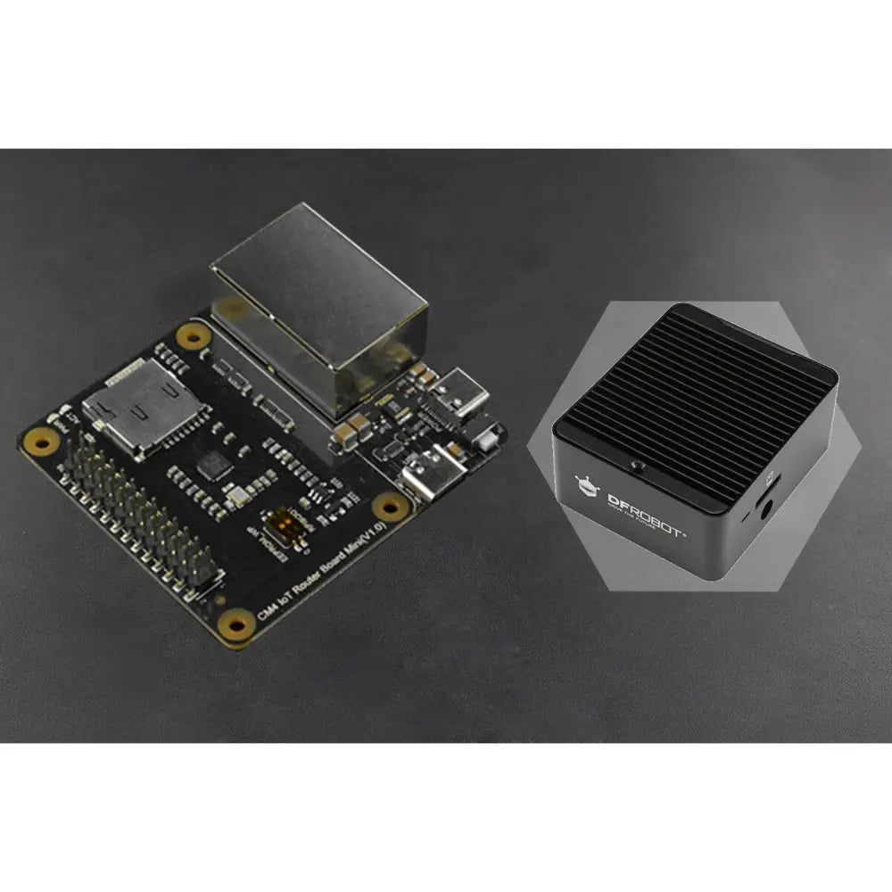 Raspberry Pi Compute Module 4 IoT Router Carrier Board Mini w/ Metal Cooling Case