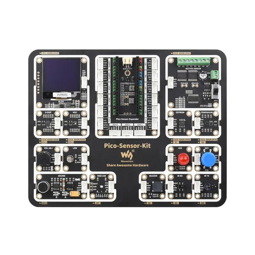 RPi Pico Entry-Level Sensor Kit w/ Pico H Expansion Board & 15 Modules